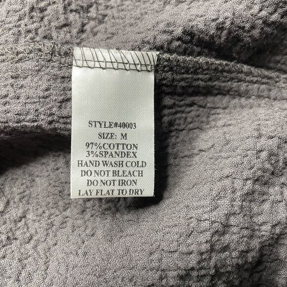 Womens Grade & Gather Peasant Rippled Shirt Gray Relaxed Fit Size Medium u - Picture 11 of 12